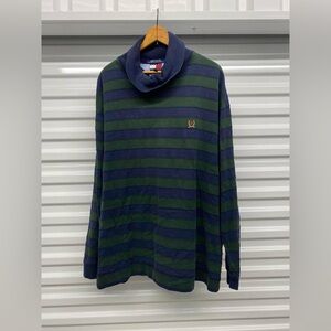 Y2K Preppy Heritage Rugby Twee Stripe VTG Tommy Hilfiger Long Sleeve Turtle Neck